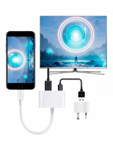 Орбита OT-AVW53 переходник (штекер Lightning - гнездо HDMI/Lightning) 15 см